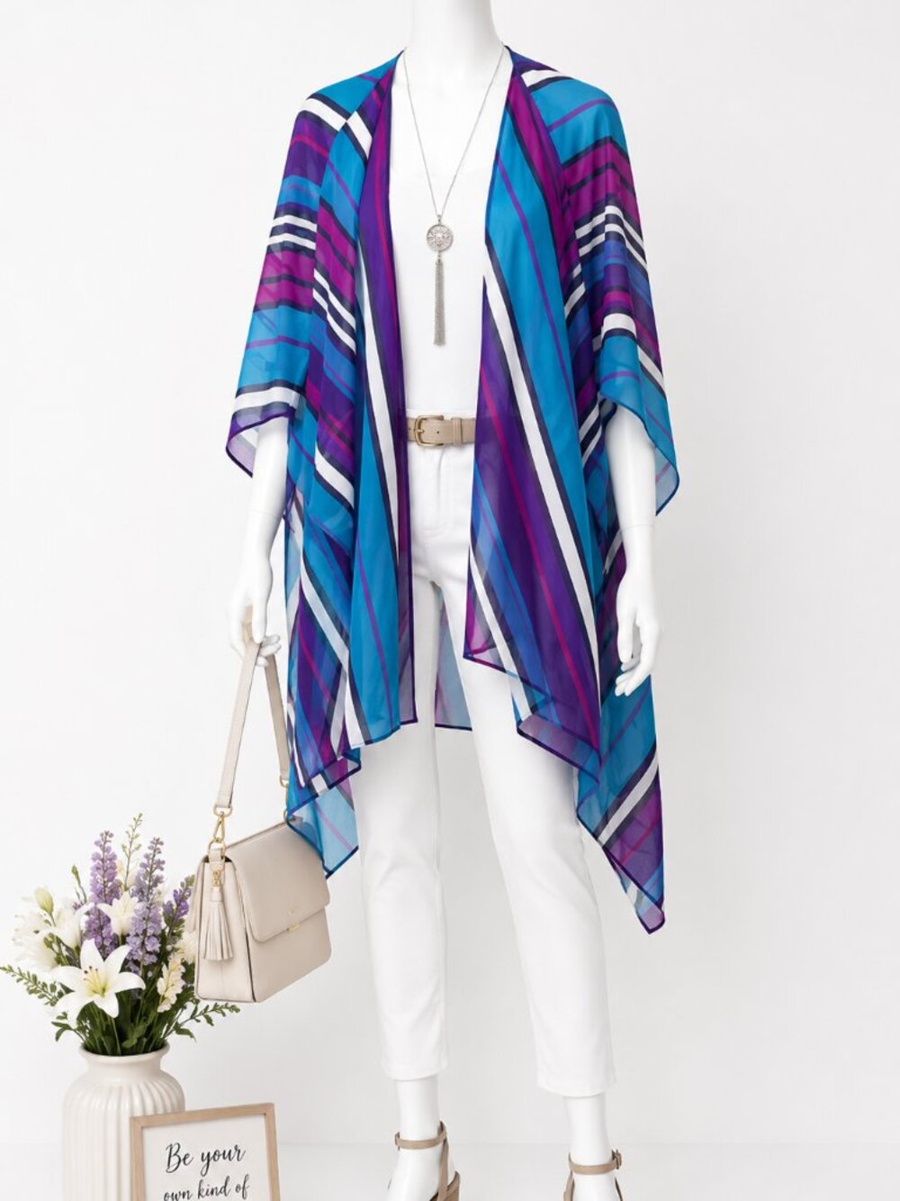Lane Bryant Colorful Striped Open-Front Cardigan – Size 16W